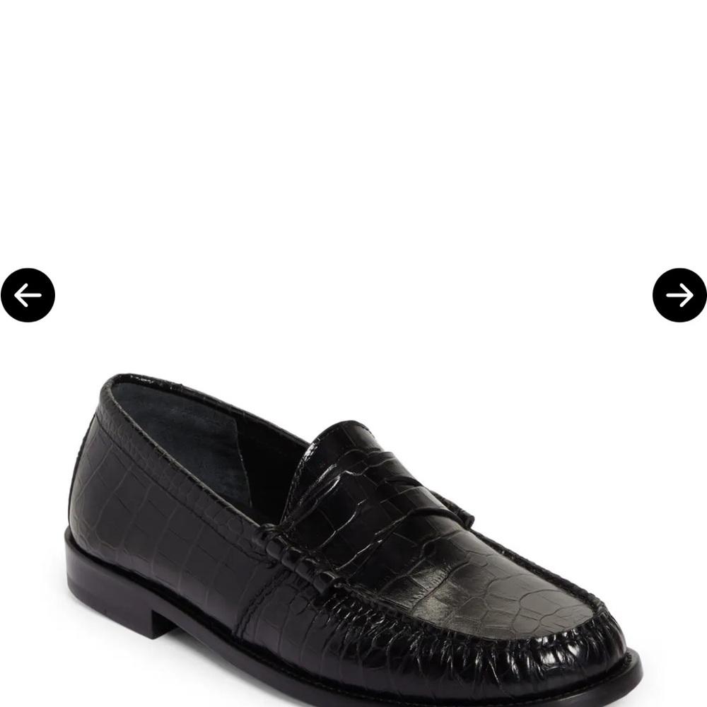 Rhude Black Croc-Embossed Leather Men's Loafers Size 12 Designer Slip-On - Picture 2 of 6